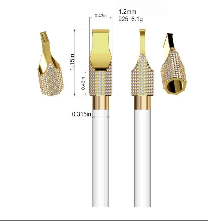 CUSTOM MADE STERLING SILVER MOISSANITE TIP FILTER