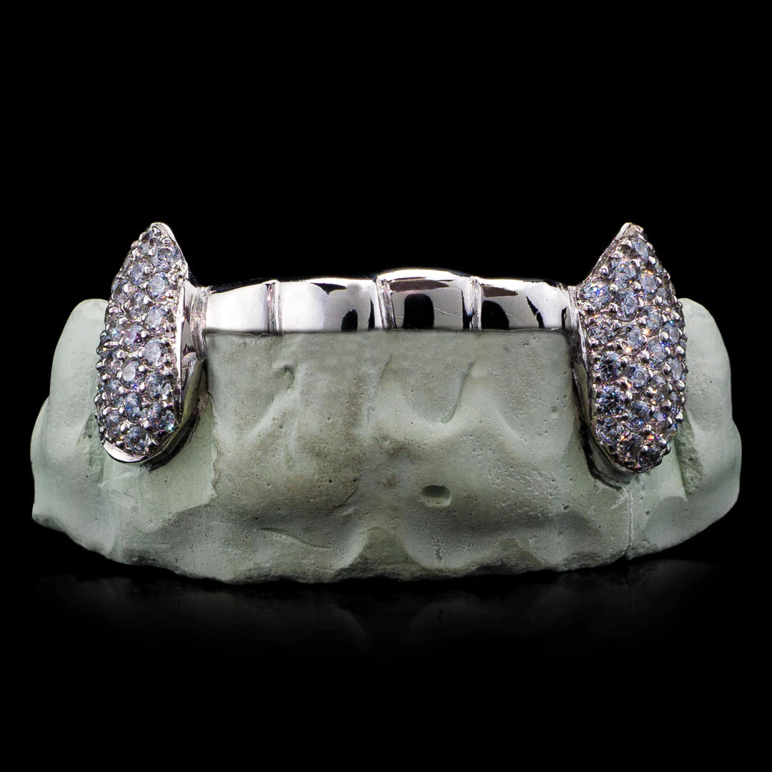 SOLID GOLD TWO TONE DIAMOND DUST GRILLZ – The Grill Masters ATL
