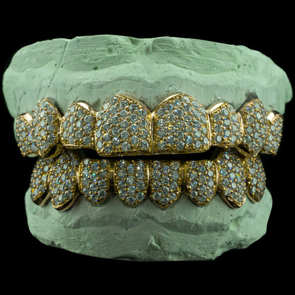 FULLY BUSTDOWN ICED GRILLZ (ZIG ZAG SETTING) ( CHOOSE YOUR DIAMOND )